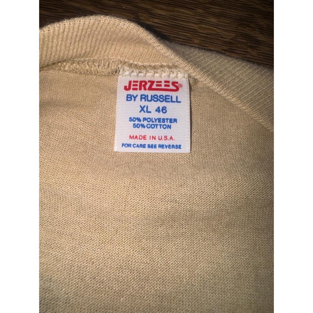 Vintage 1985 Black Bear T-Shirt XL Double Sided Nature Jerzees 50/50 USA Tan - Picture 4 of 11